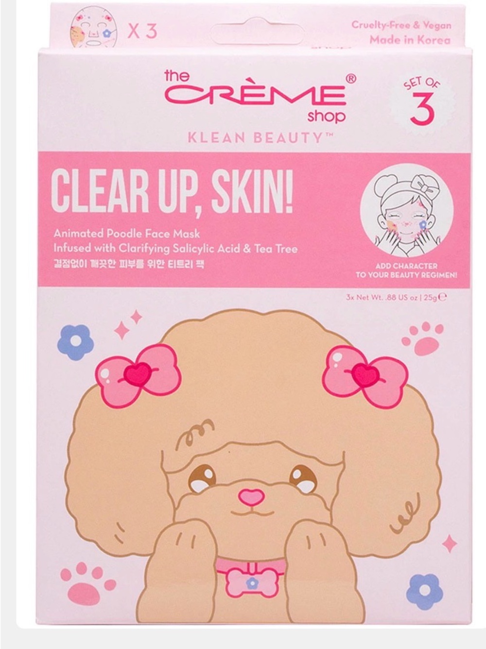 The Crème Shop Clear Up, Skin! Animated Poodle Face Mask